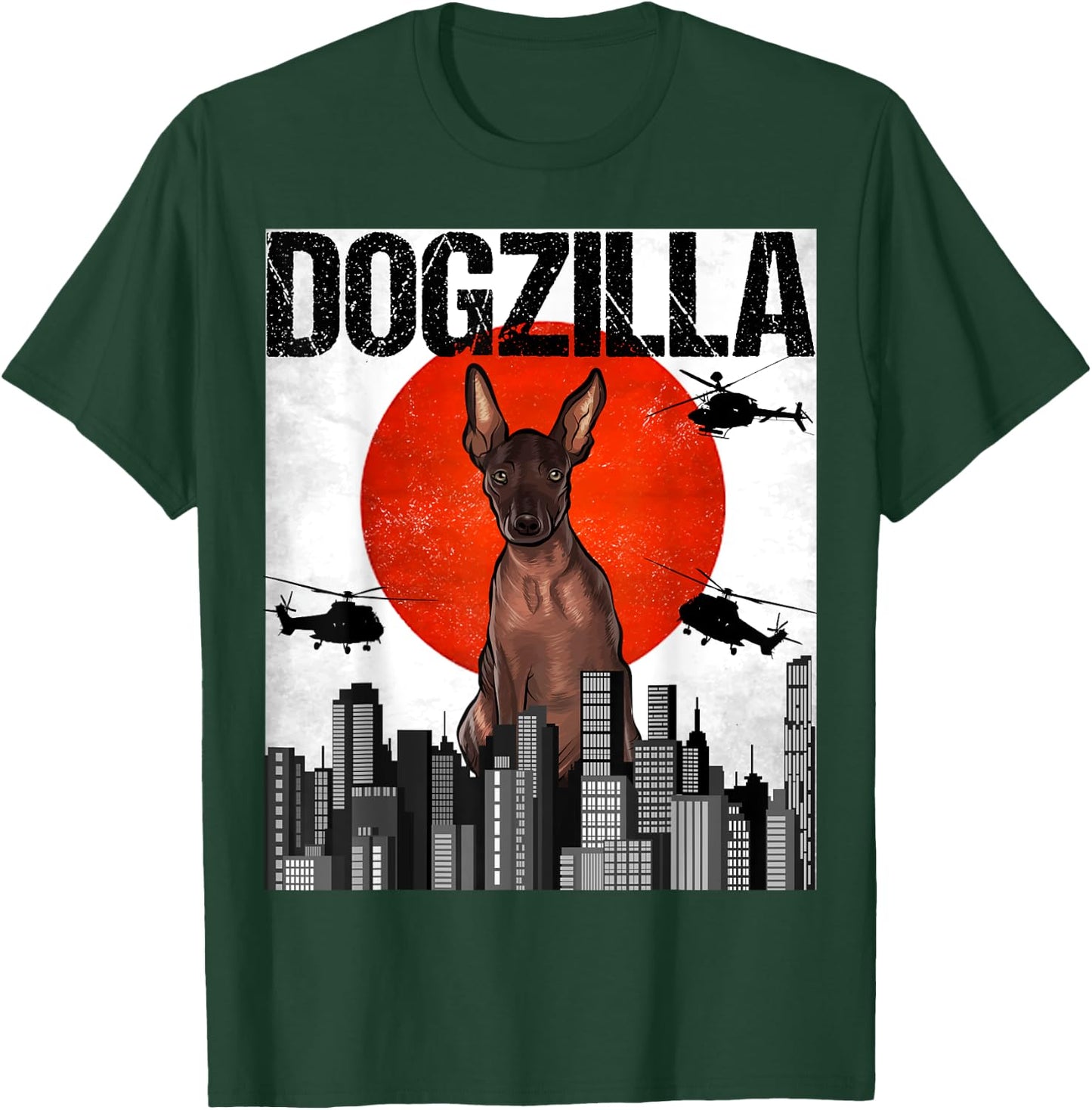 Funny Vintage Japanese Dogzilla Xoloitzcuintli T-Shirt - T-Shirt | Forest