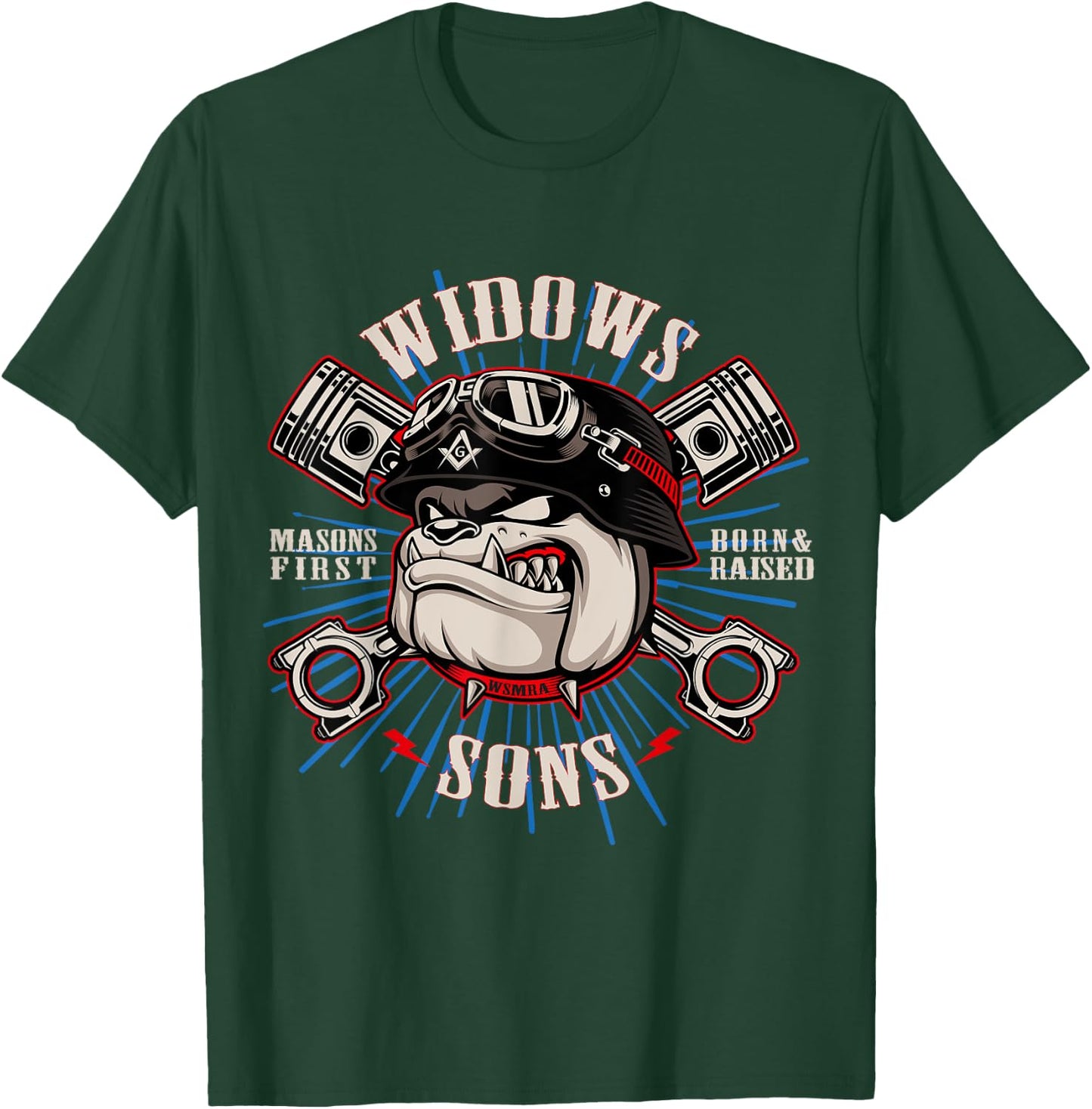 Bulldog Widows Sons Masonic Men Women T-Shirt - T-Shirt | Forest