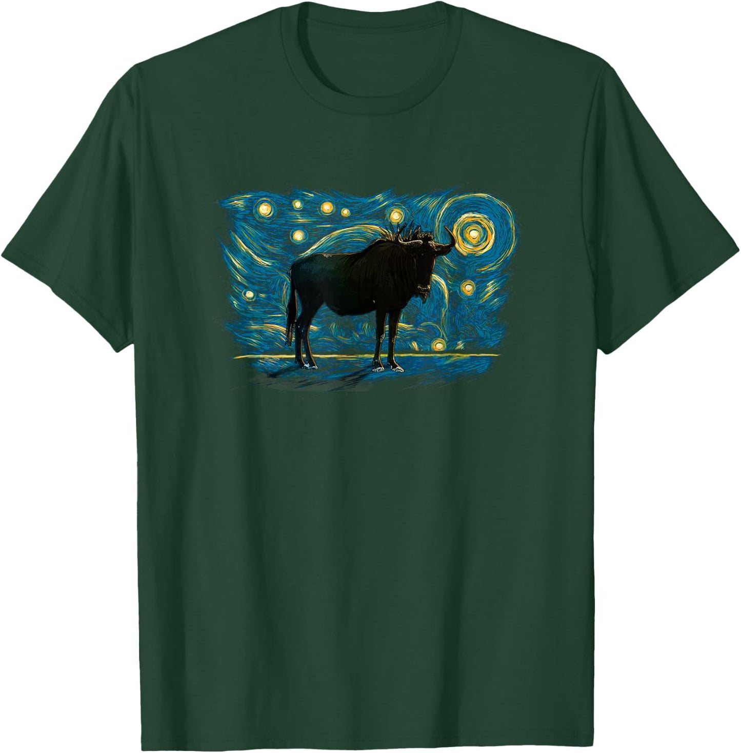 Retro Vintage Style Wildebeest T-Shirt - T-Shirt | Forest