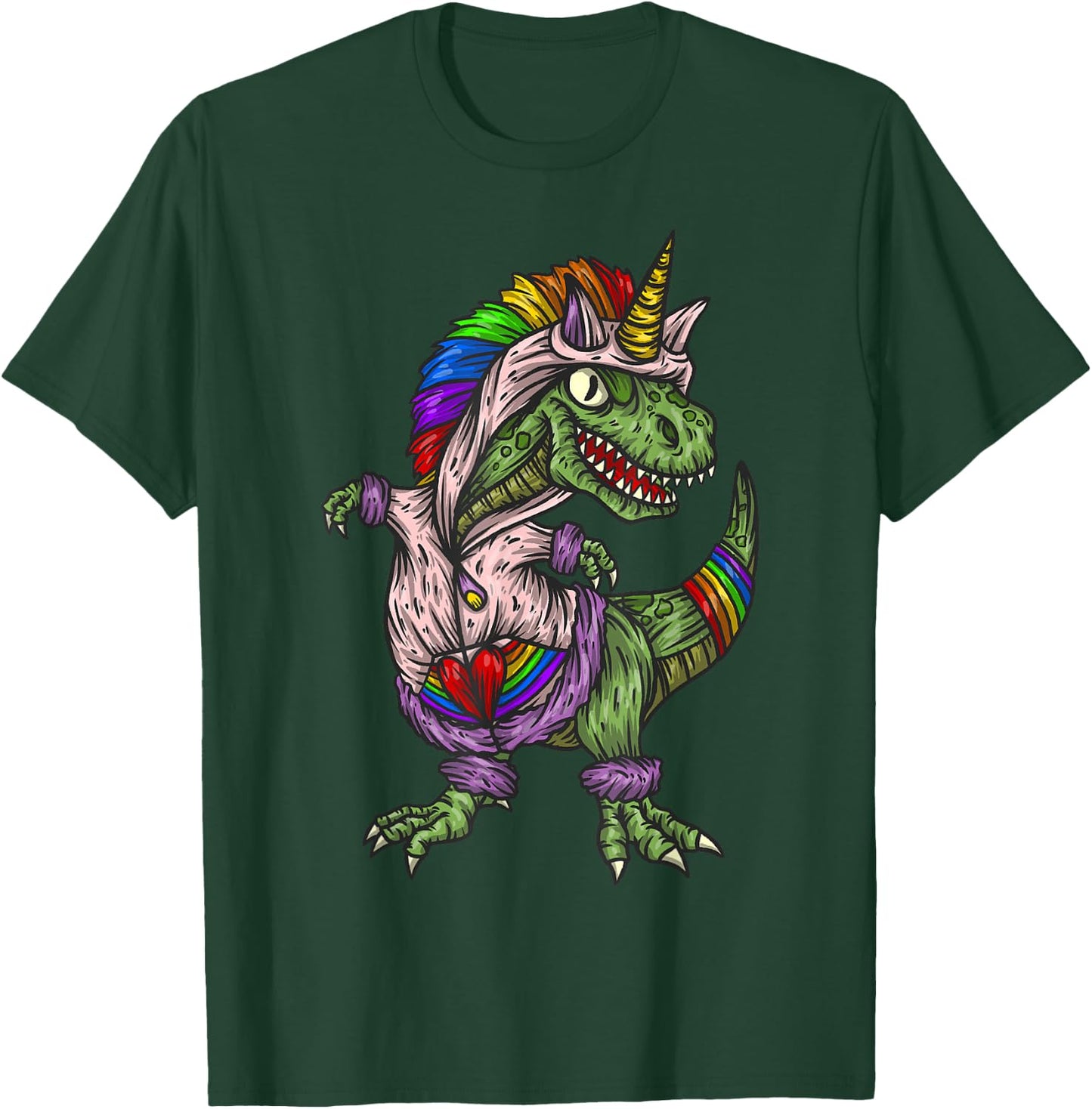 Majestic Unicornasaurus T Rex Dinosaur Unicorn Girls Boys T-Shirt - T-Shirt | Forest