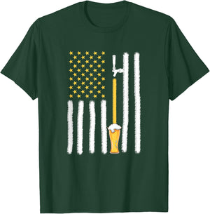 Craft Beer American Flag USA 4th July Brewery T-Shirt - T-Shirt | Forest
