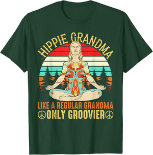 Hippie Grandma Like A Regular Grandma Funny Grandmother Fan T-Shirt - T-Shirt | Forest