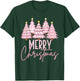 Pink Christmas Tree Merry and Bright Christmas Tree T-Shirt - T-Shirt | Forest