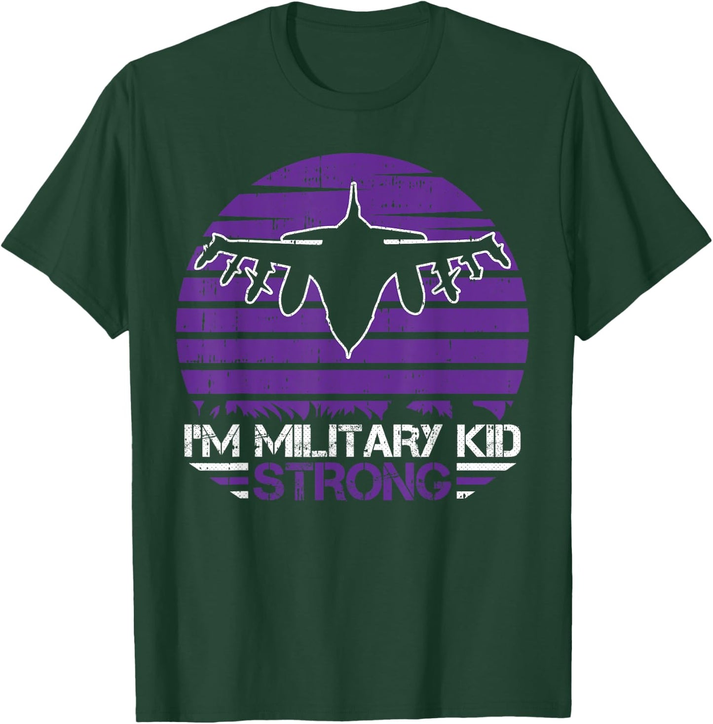 I Am Military Kid Strong Month Of The Military Child Army T-Shirt - T-Shirt | Forest