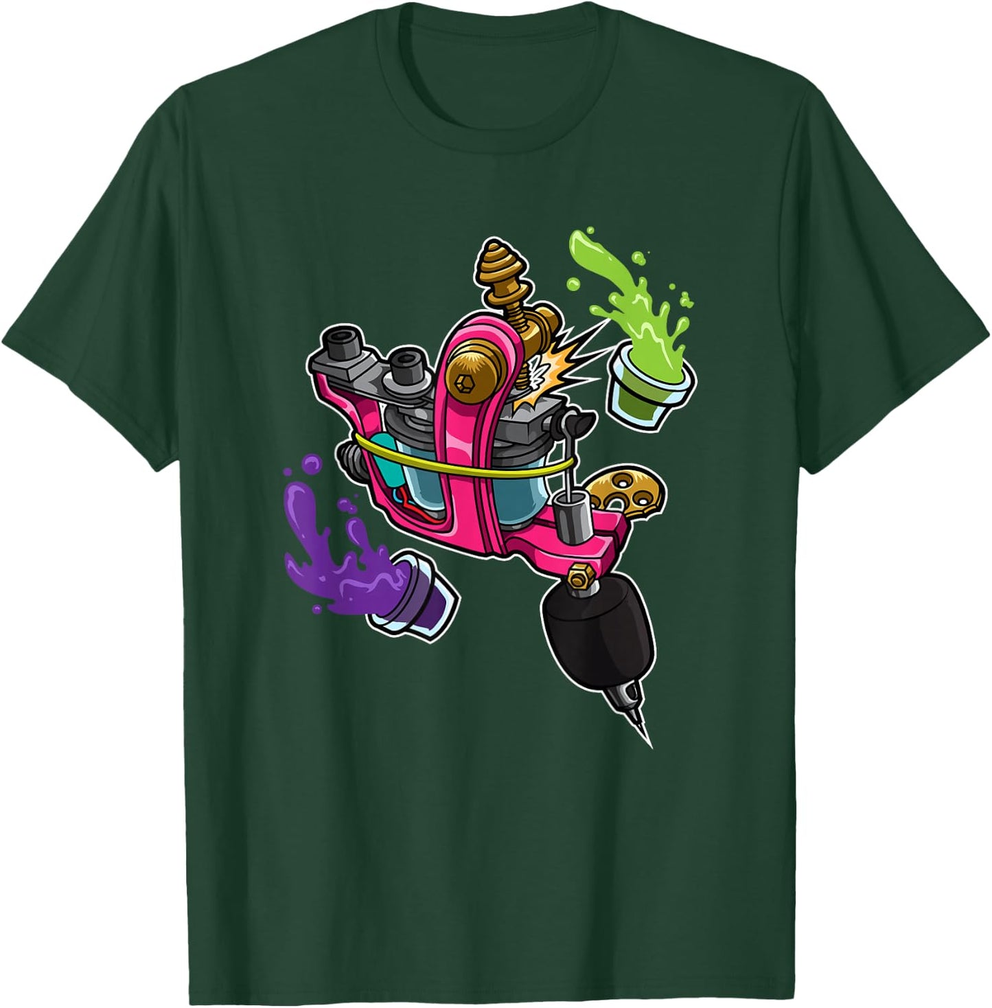 My Coil Loves Colour Tattoo Machine Tattoo Artist T-Shirt - T-Shirt | Forest