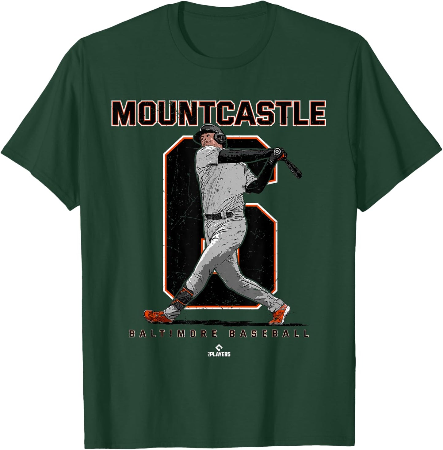 Number & Portrait Ryan Mountcastle Baltimore MLBPA T-Shirt - T-Shirt | Forest