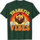 Thankful Vibes Turkey Rainbow Cute Fall Retro Thanksgiving T-Shirt - T-Shirt | Forest