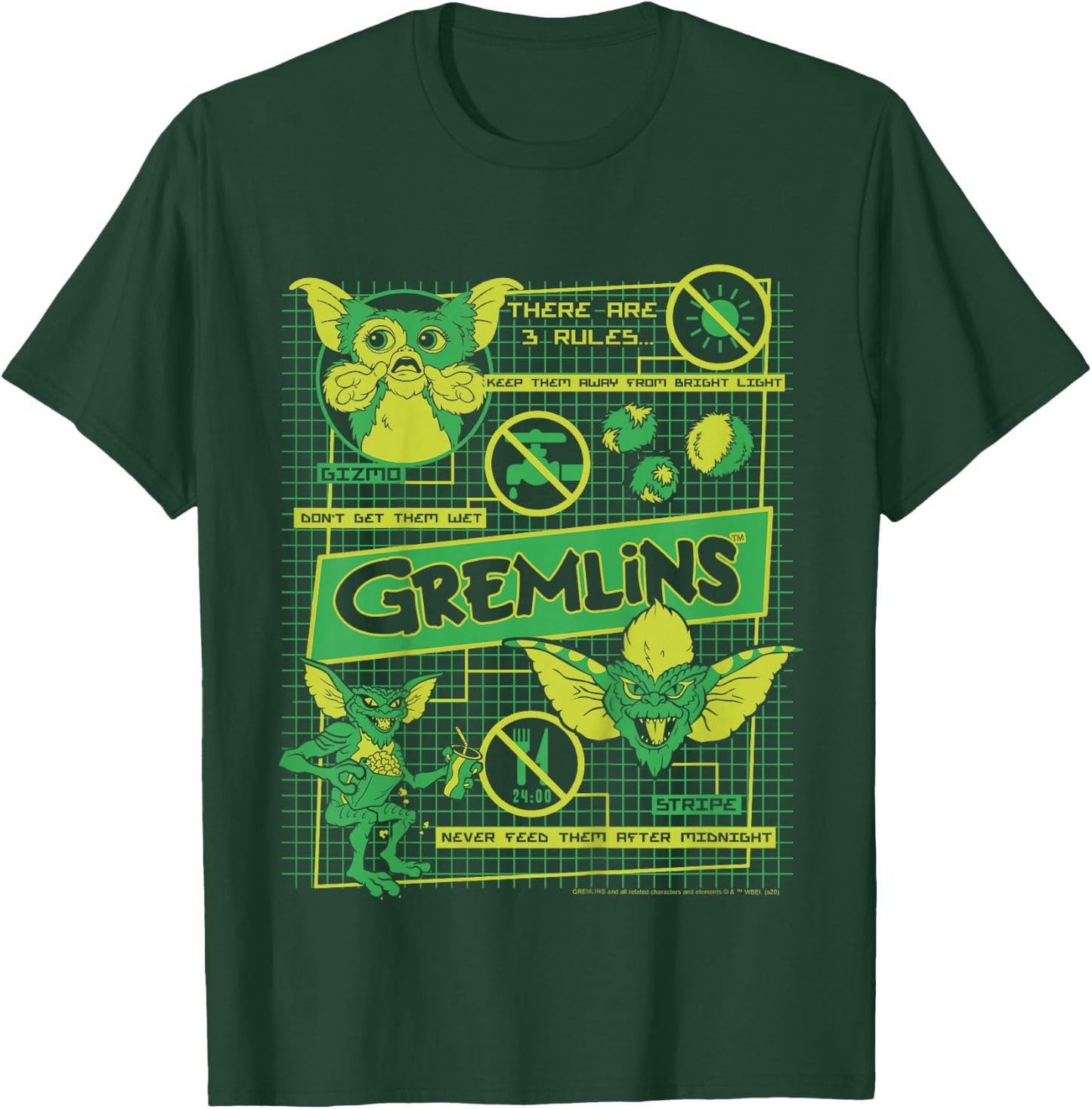 Kids Gremlins Three Rules Schematics T-Shirt - T-Shirt | Forest