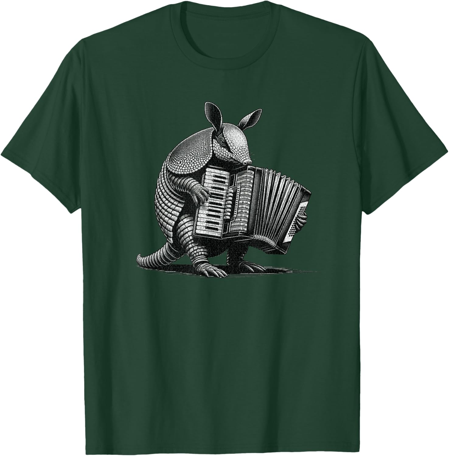 Armadillo playing the accordion, Funny Animals, Musicians T-Shirt - T-Shirt | Forest