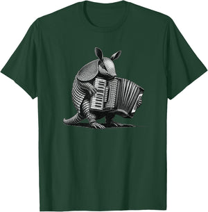 Armadillo playing the accordion, Funny Animals, Musicians T-Shirt - T-Shirt | Forest