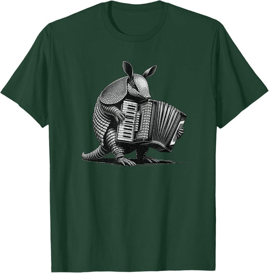 Armadillo playing the accordion, Funny Animals, Musicians T-Shirt - T-Shirt | Forest