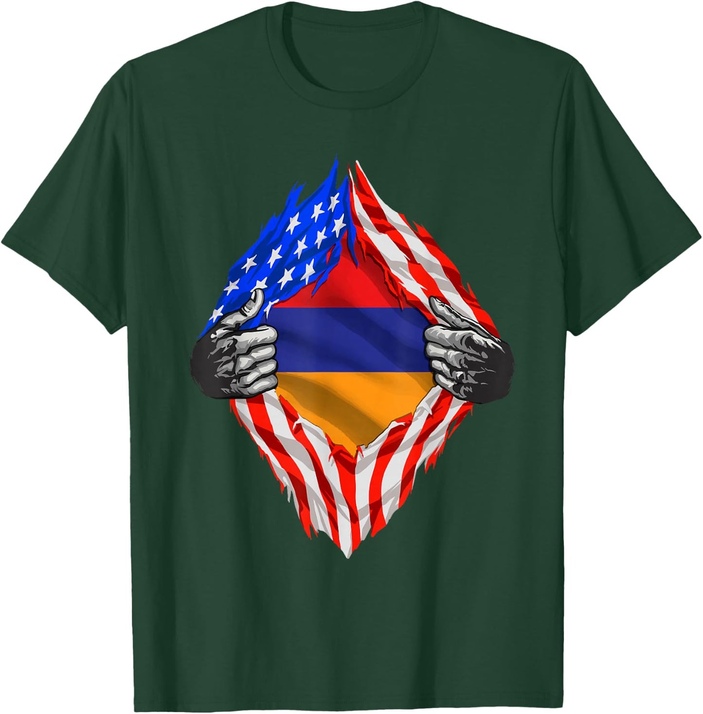 Armenia Super American Armenian Flag Armenia Roots Citizen T-Shirt - T-Shirt | Forest
