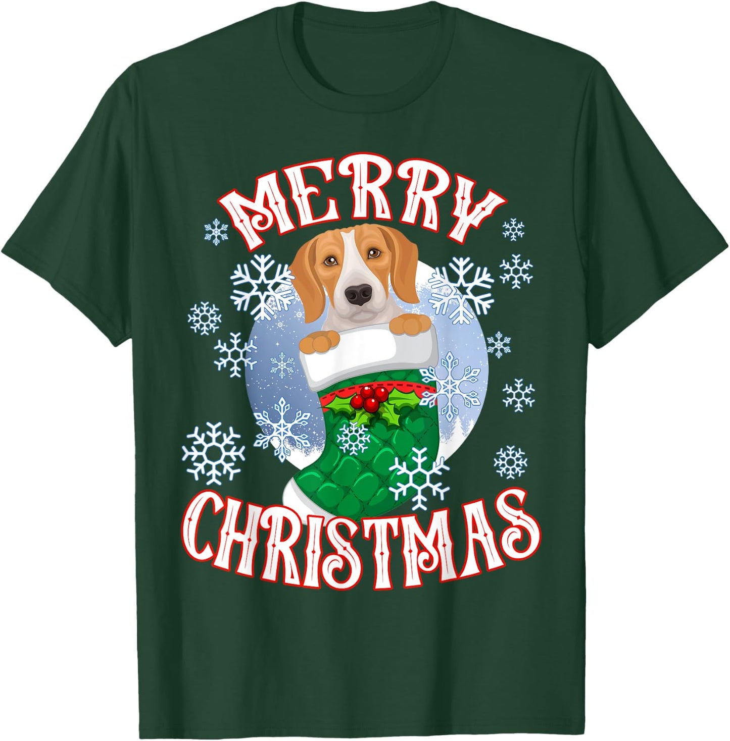 Beagle Cute Dog In A Christmas Stocking Stuffer Women Kids T-Shirt - T-Shirt | Forest