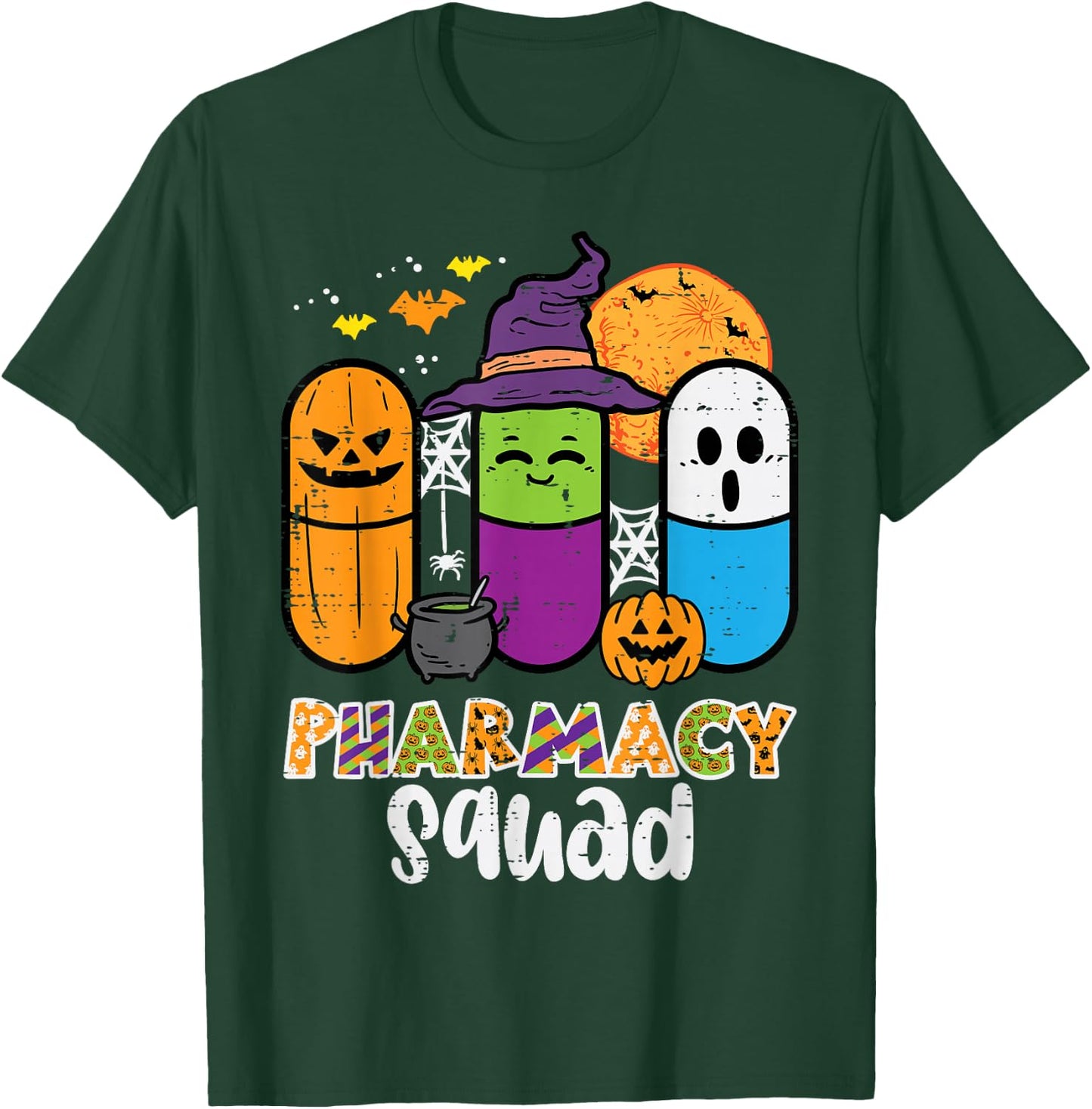 Halloween Pharmacy Squad PIlls Costume Pharmacist Women Men T-Shirt - T-Shirt | Forest
