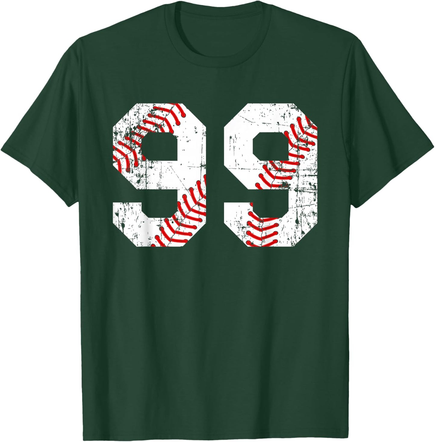 Vintage Baseball 99 Jersey Number T-Shirt - T-Shirt | Forest
