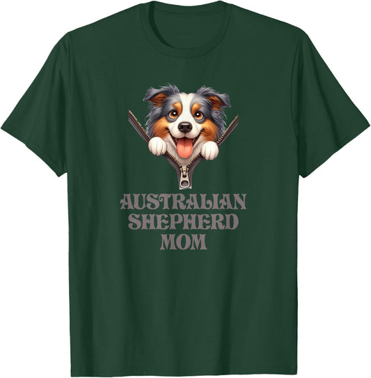 Australian Shepherd Mom T-Shirt - T-Shirt | Forest