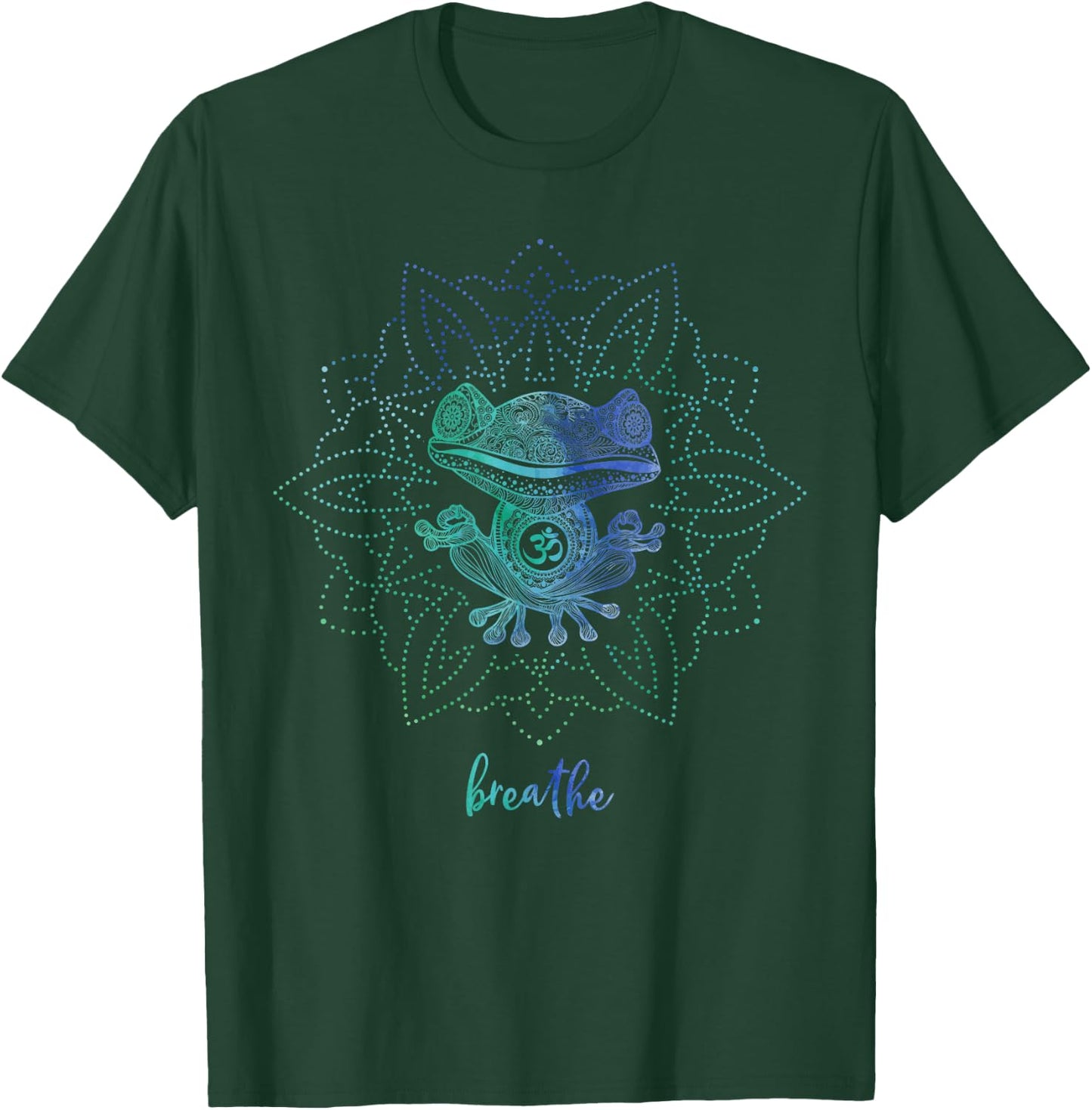 Om Zen Yoga Animal Spiritual Pose Relax Meditating Frog T-Shirt - T-Shirt | Forest