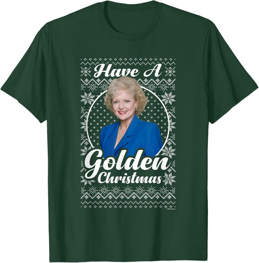The Golden Girls Iconic Rose Have A Golden Christmas Logo T-Shirt - T-Shirt | Forest