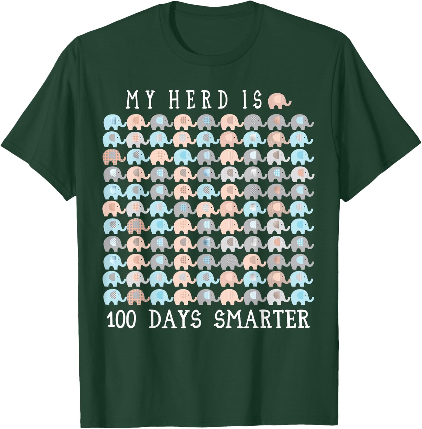 100 Days OF School Elephant Teacher Zoo Themed T-Shirt - T-Shirt | Forest