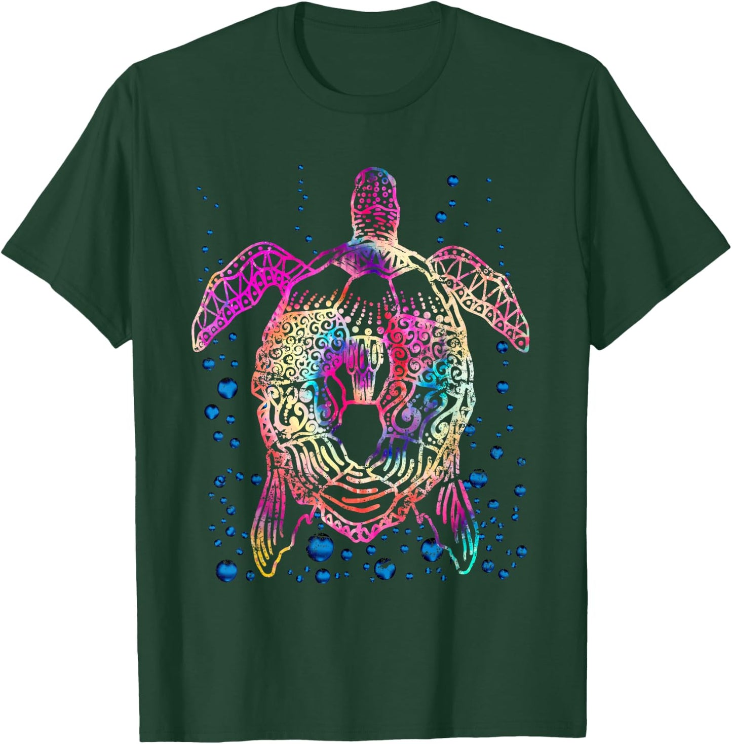 Ocean Animal Tie Dye Tribal Sea Animal Maori Turtle T-Shirt - T-Shirt | Forest