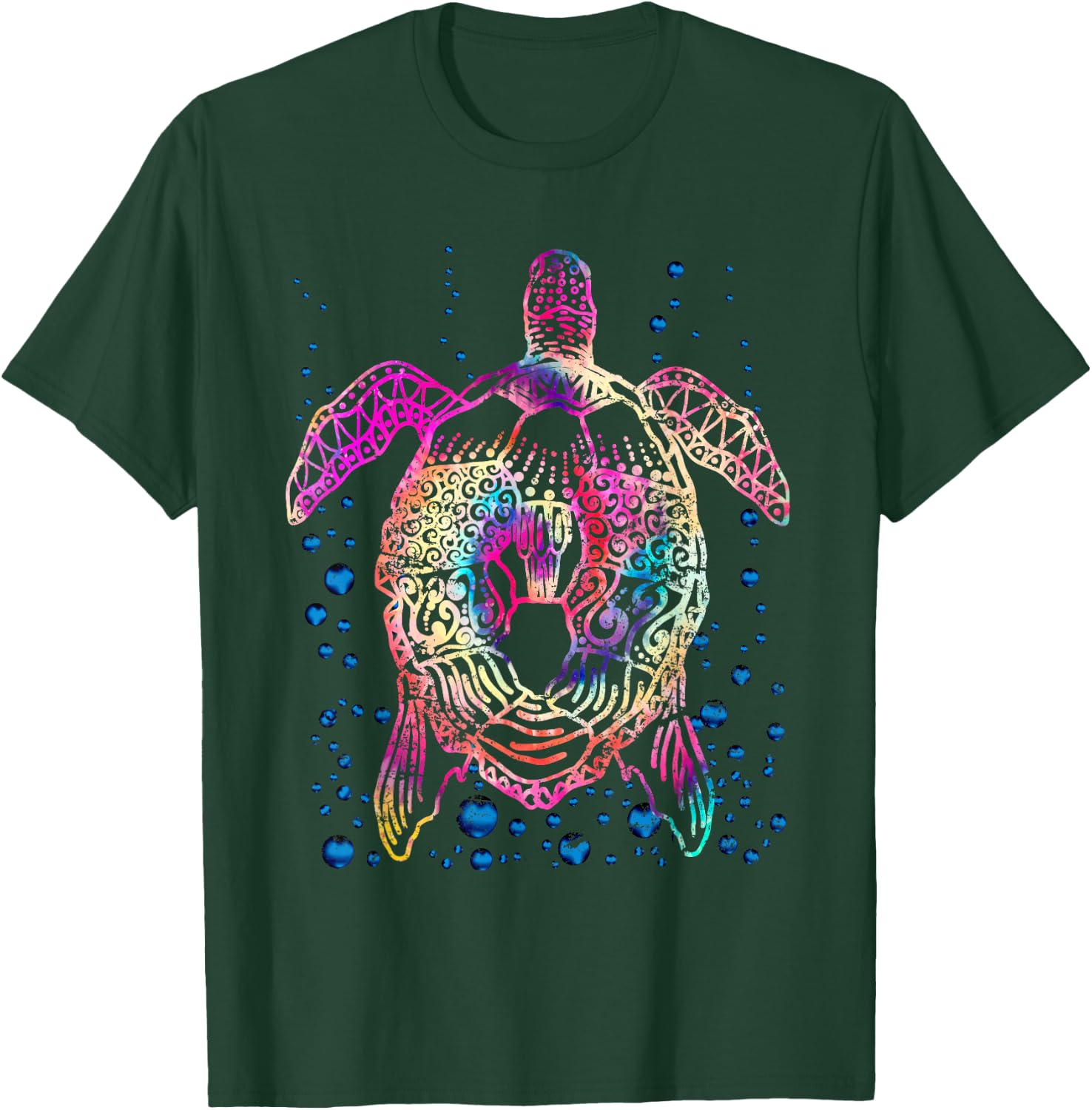 Ocean Animal Tie Dye Tribal Sea Animal Maori Turtle T-Shirt - T-Shirt | Forest