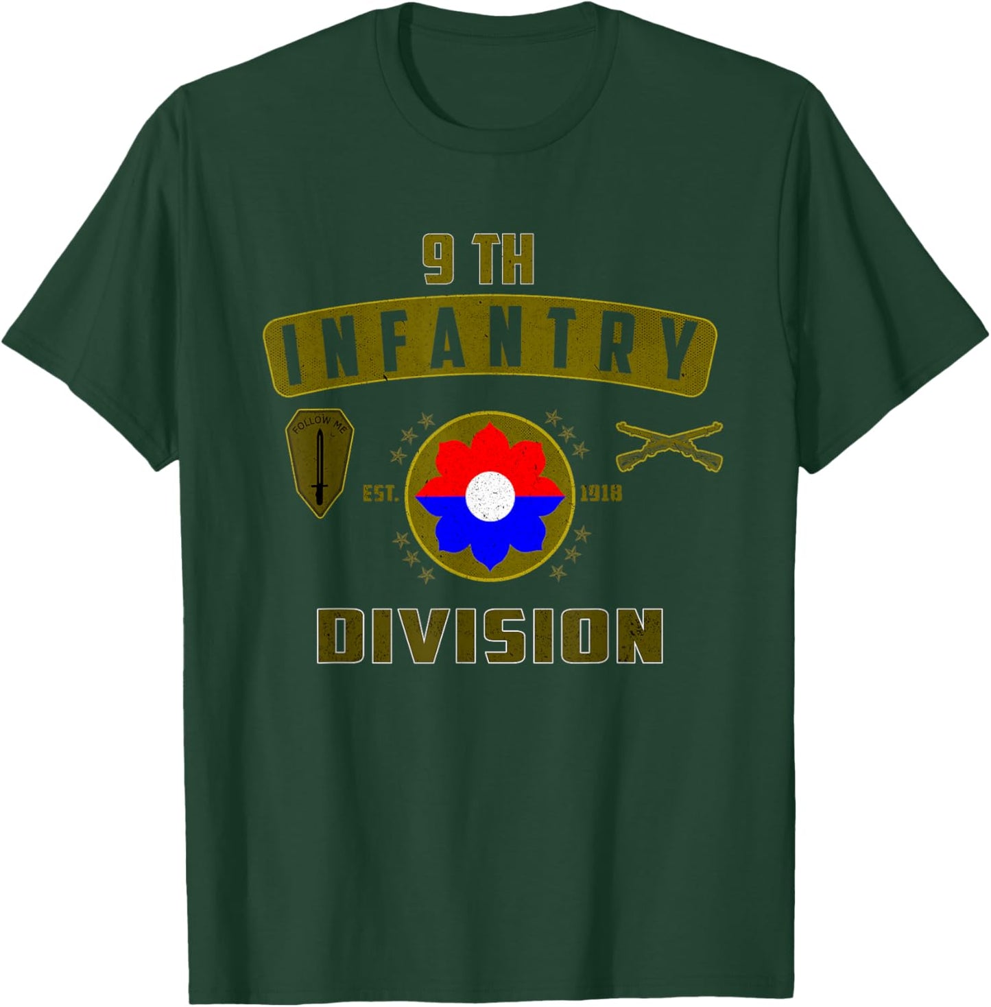 9th Infantry Division Military Veteran Father Day Christmas T-Shirt - T-Shirt | Forest