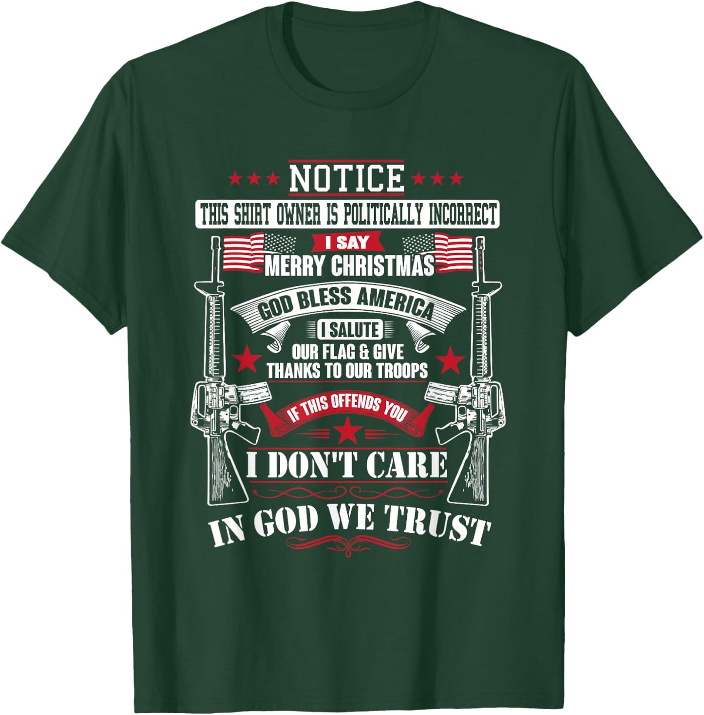 American Conservative God Bless America Country T-Shirt - T-Shirt | Forest
