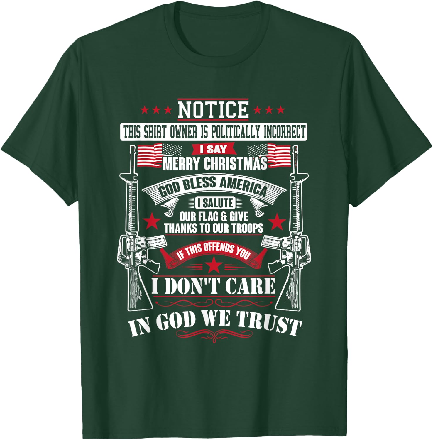 American Conservative God Bless America Country T-Shirt - T-Shirt | Forest