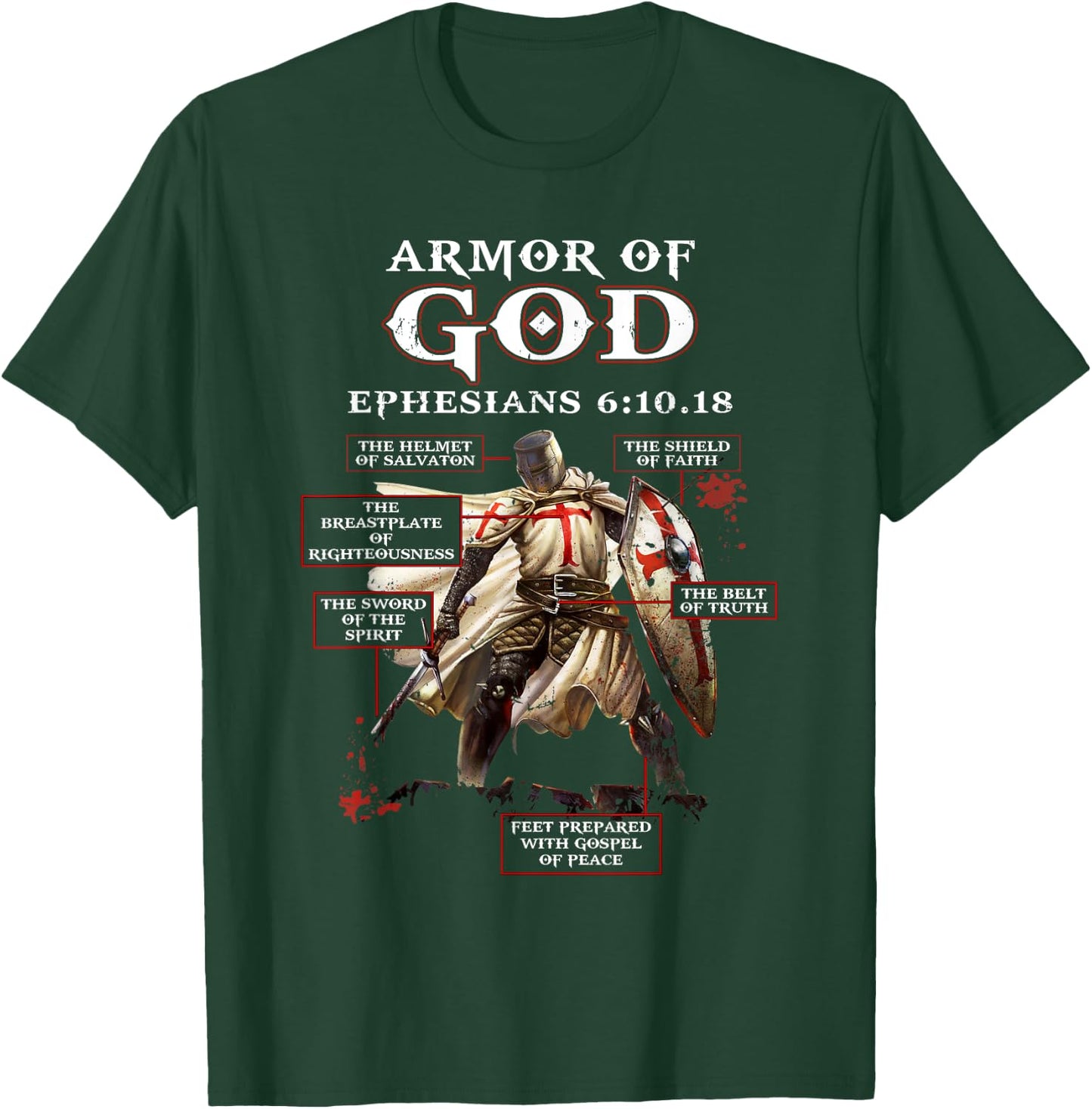 Armor Of God Knight Templar T-Shirt - T-Shirt | Forest