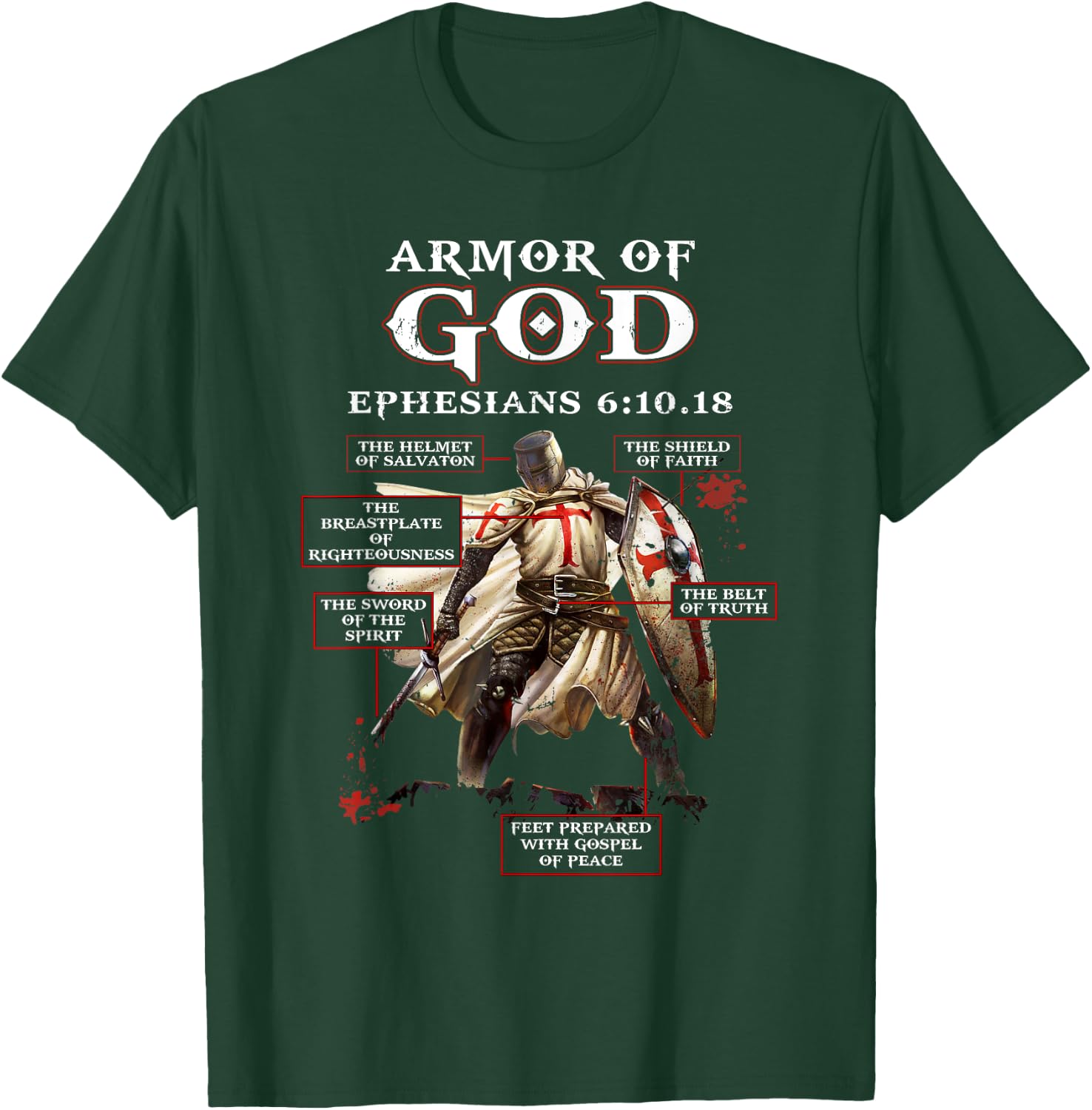 Armor Of God Knight Templar T-Shirt - T-Shirt | Forest