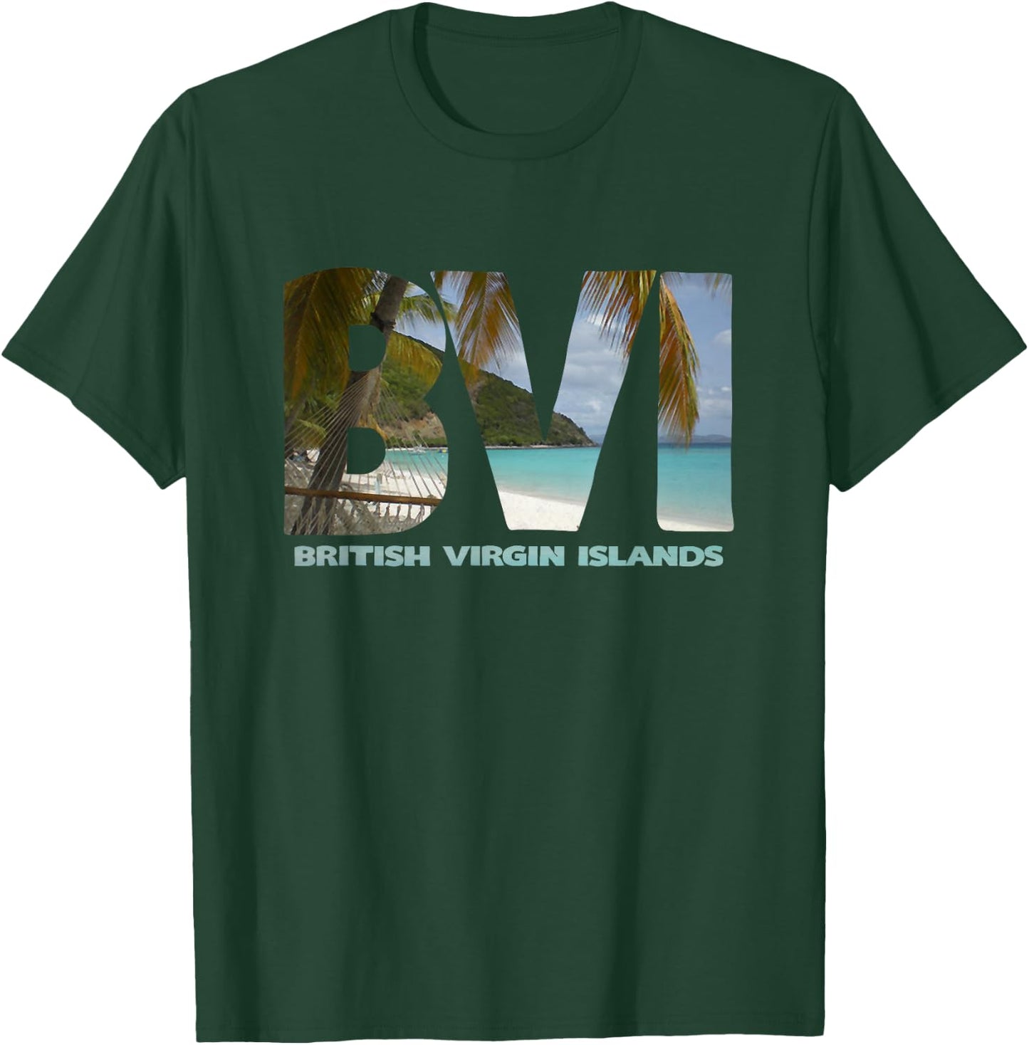 British Virgin Islands BVI Souvenir Beach & Palm Trees T-Shirt - T-Shirt | Forest