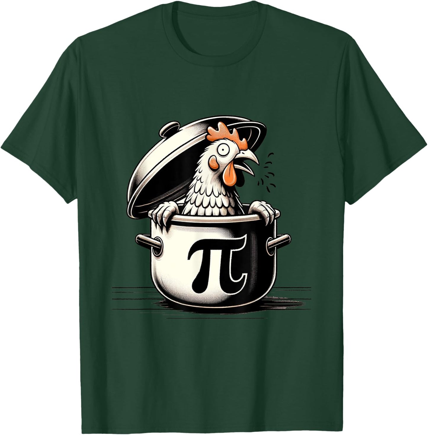 Chicken Pot Pi Funny 2024 Pi Day Math Teacher Men Women Kids T-Shirt - T-Shirt | Forest