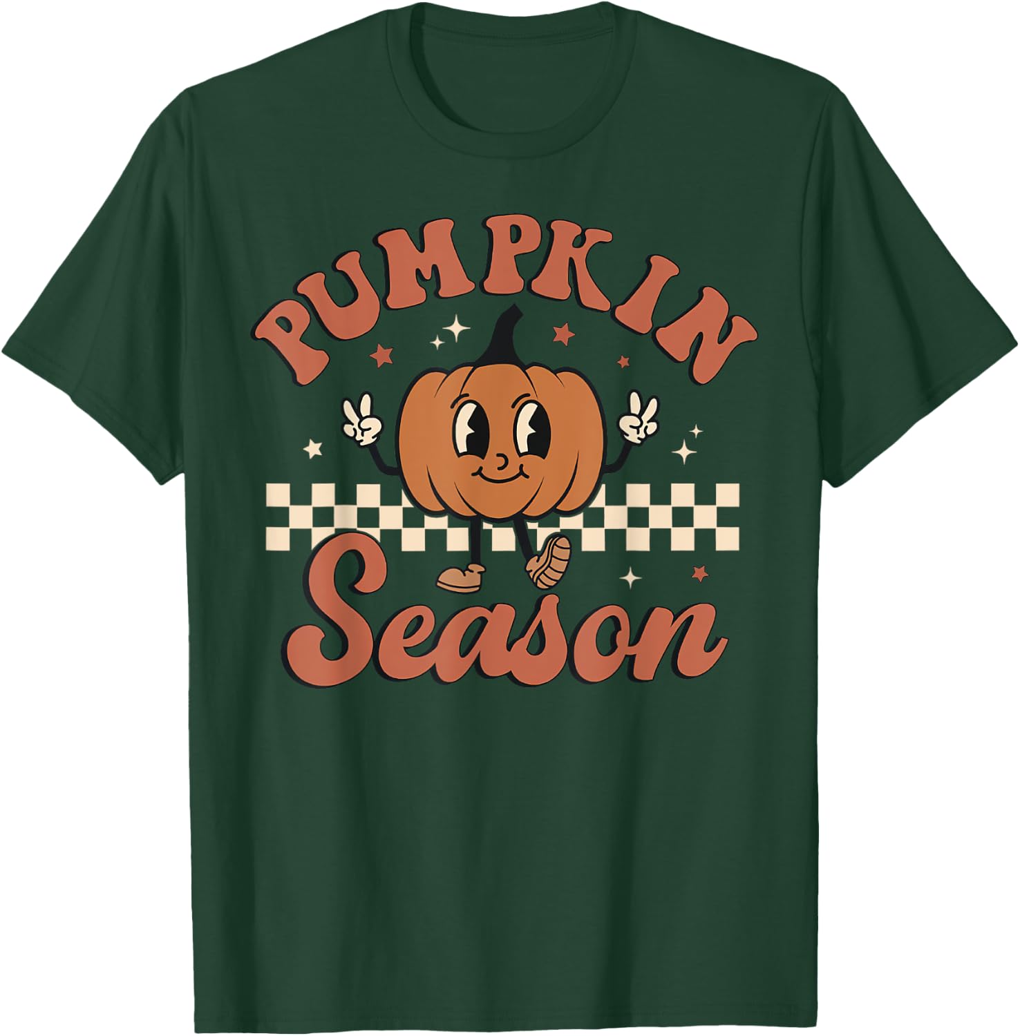 Vintage Pumpkins Spices Season Retro Groovy Fall Halloween T-Shirt - T-Shirt | Forest