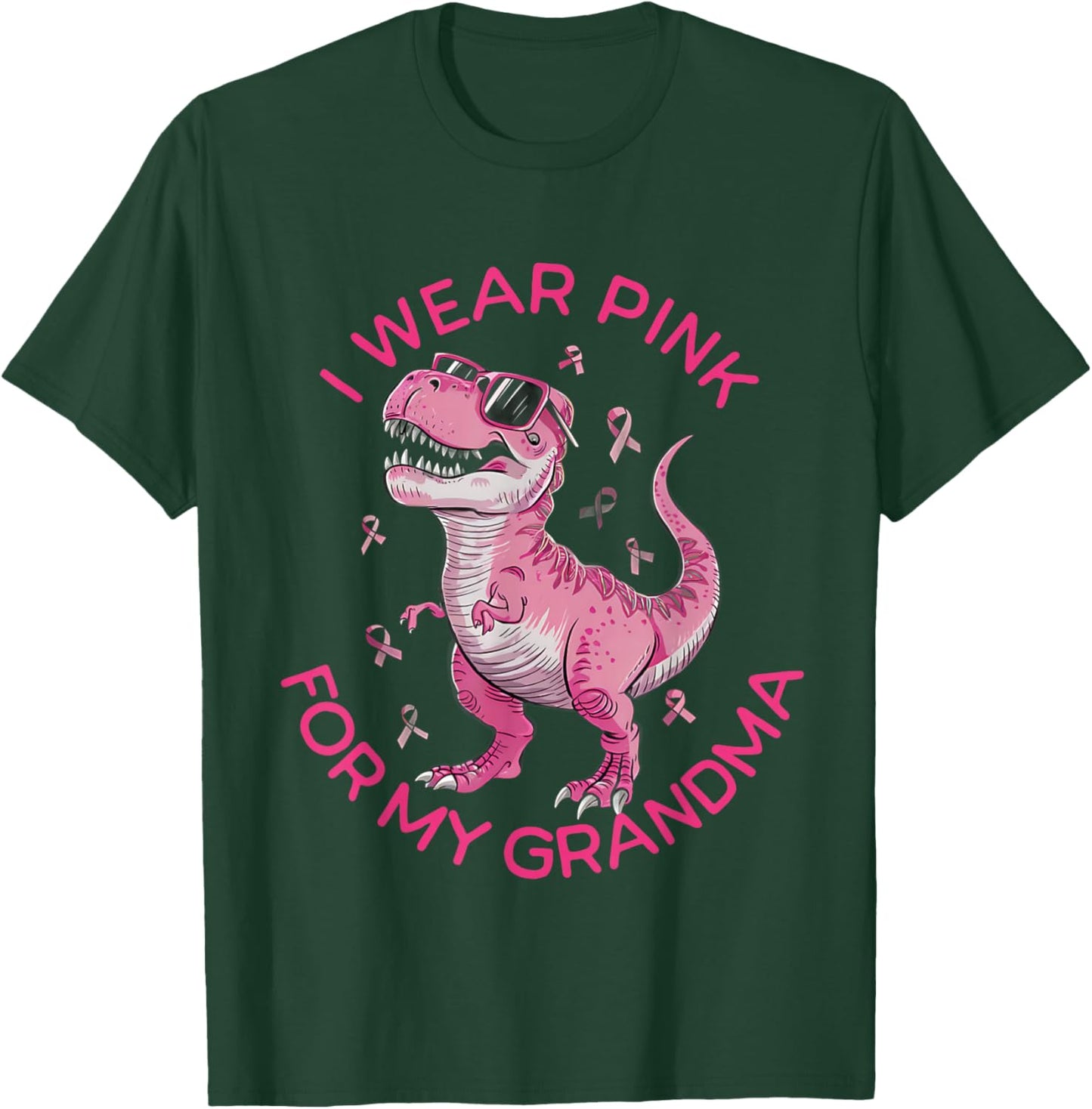 Kids Breast Cancer Awareness I Wear Pink For My Grandma T-Shirt - T-Shirt | Forest