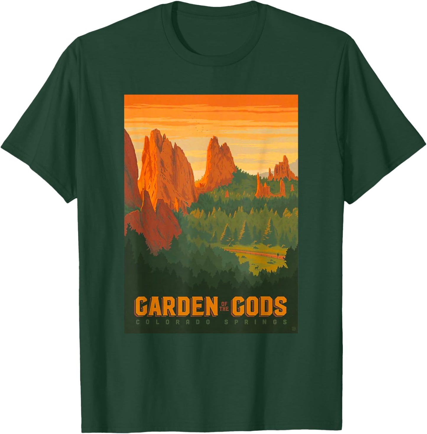 Colorado Springs Garden of The Gods Graphic Design T-Shirt - T-Shirt | Forest