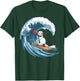 Christmas In July Snowman Surfing Surfboard Beach Waves T-Shirt - T-Shirt | Forest