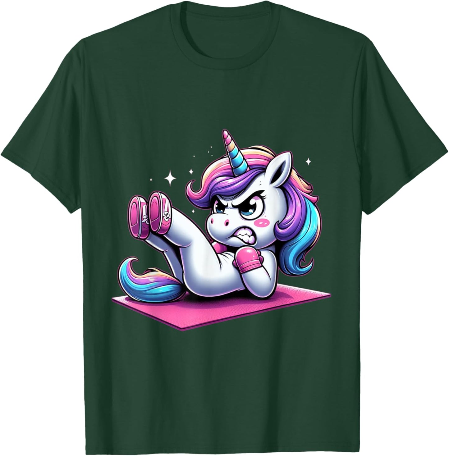 Unicorn Crunches Fitness Gym Boys Girls Men Women Kids T-Shirt - T-Shirt | Forest