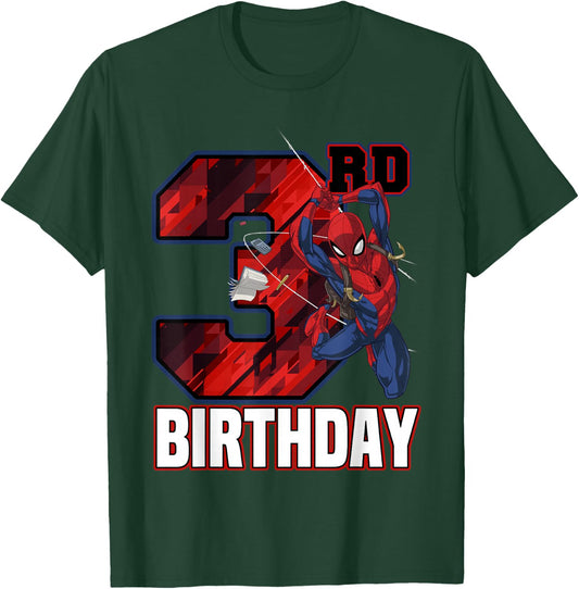 Marvel Spider-Man Web Swing 3rd Birthday T-Shirt - T-Shirt | Forest
