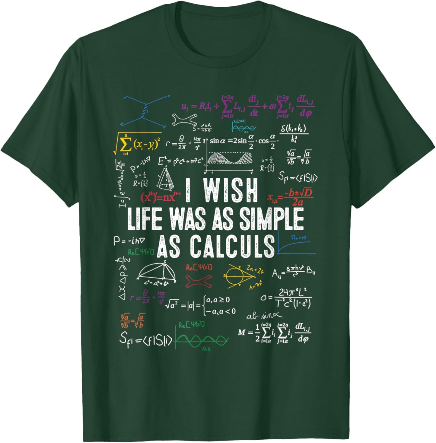 I Wish Life Was As Simple As Calculs Funny Math Lover , Small, Black T-Shirt - T-Shirt | Forest