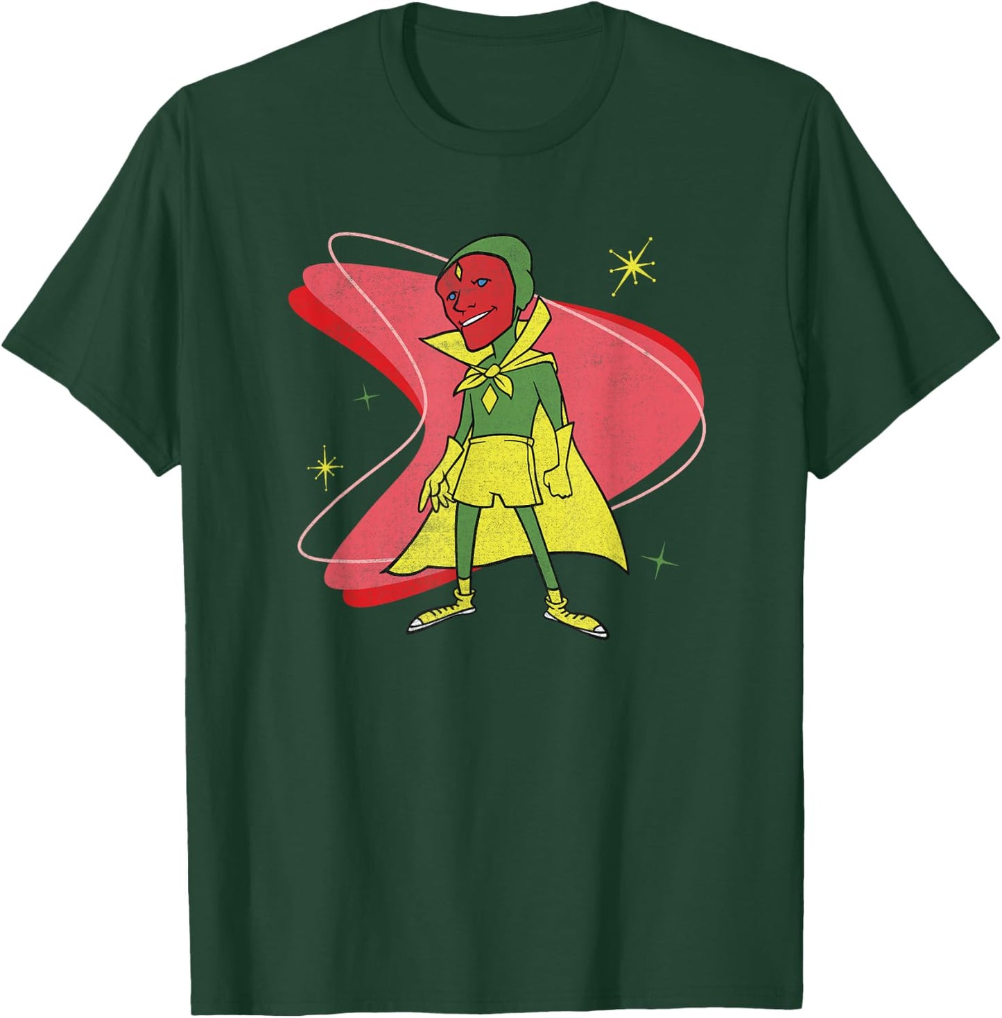 Marvel WandaVision Vision 50s Retro T-Shirt - T-Shirt | Forest
