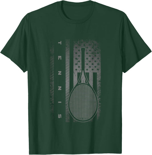 American Flag Tennis T-Shirt - T-Shirt | Forest