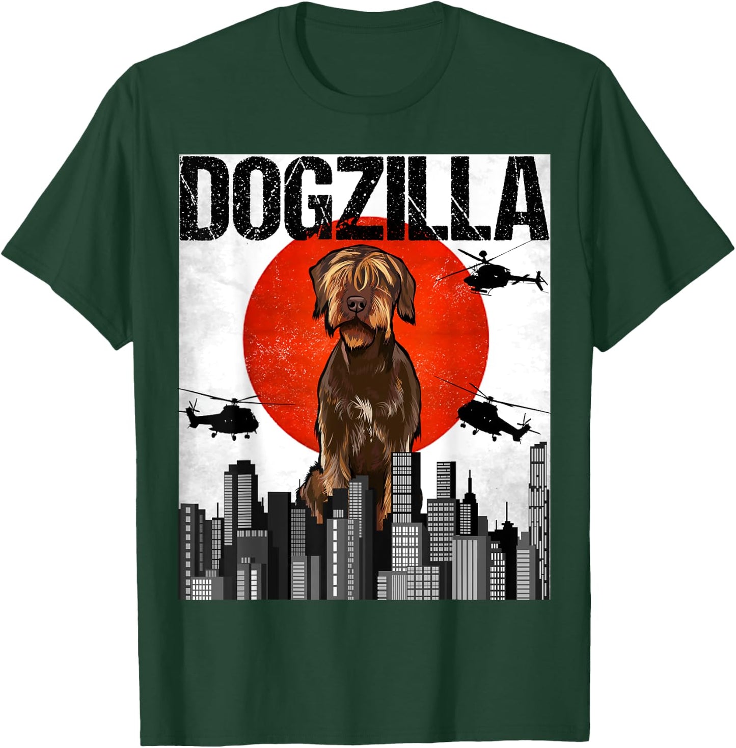 Funny Vintage Japanese Dogzilla Wirehaired Pointing Griffon T-Shirt - T-Shirt | Forest