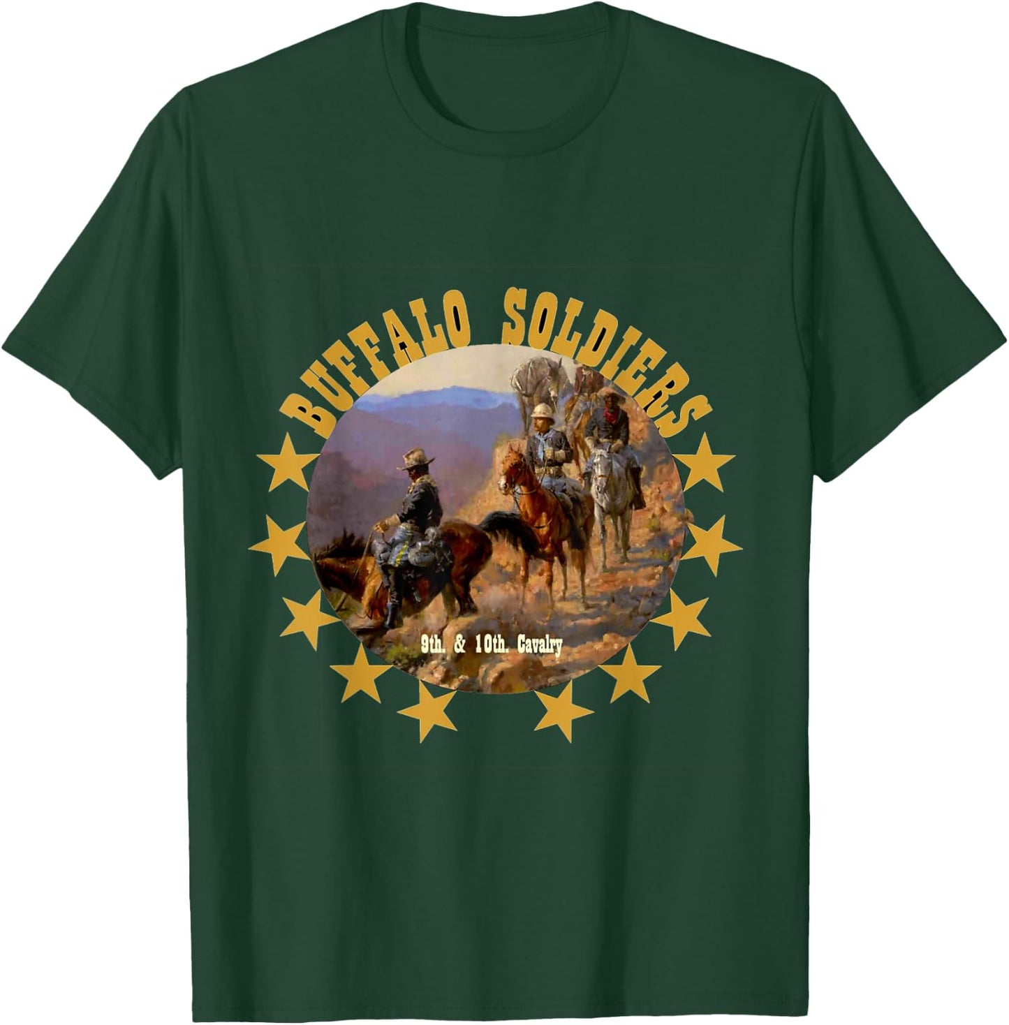 Buffalo Soldiers Tribute 9th 10th Cavalry African American T-Shirt - T-Shirt | Forest