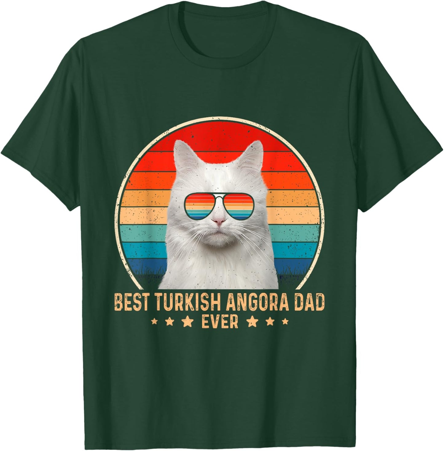 Vintage Best Turkish Angora Dad Ever Father's Day T-Shirt - T-Shirt | Forest