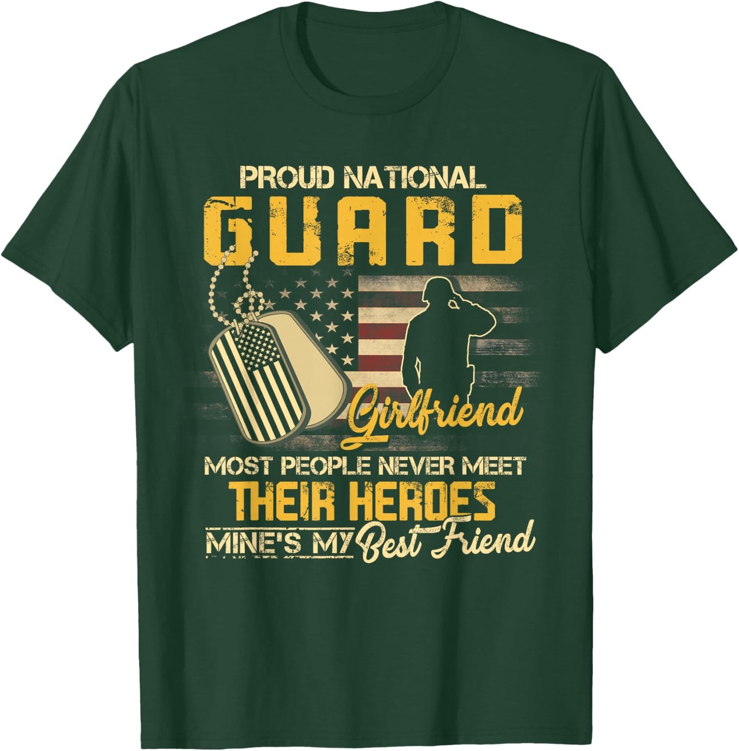 Proud National Guard Girlfriend Military Girlfriend T-Shirt - T-Shirt | Forest