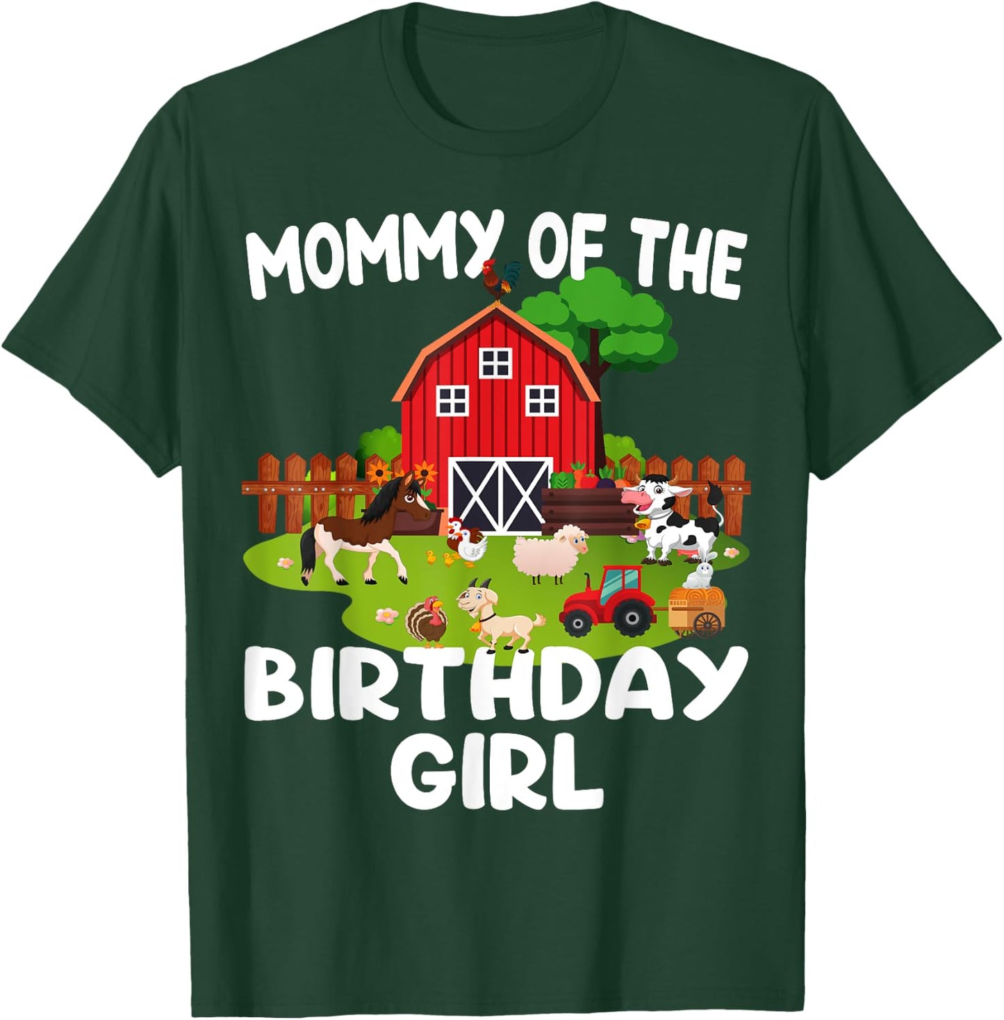 Barnyard Birthday Farm Animals Mommy Birthday Girl T-Shirt - T-Shirt | Forest
