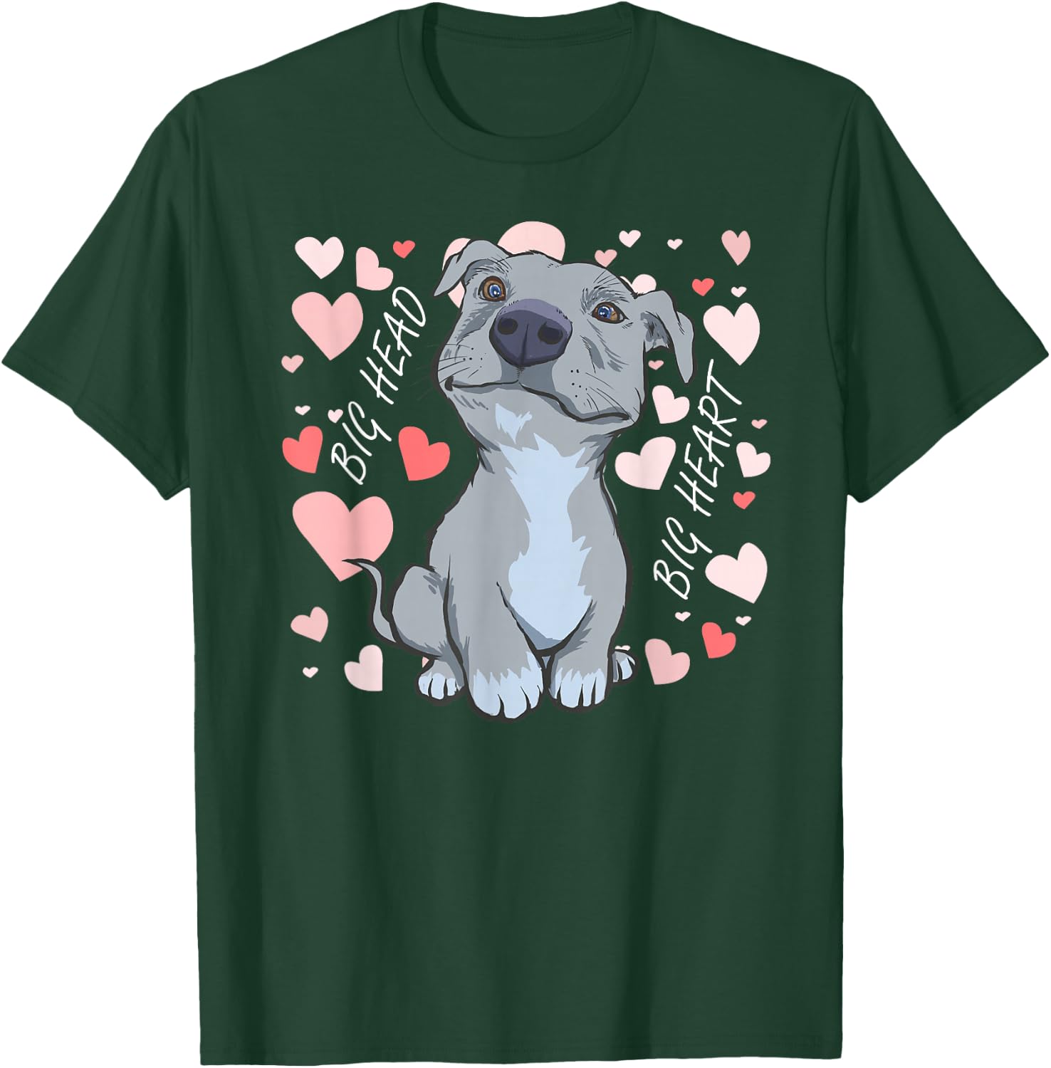 Big Heart Pitbull Valentine Pibble Mum Dog Mom Gift T-Shirt - T-Shirt | Forest