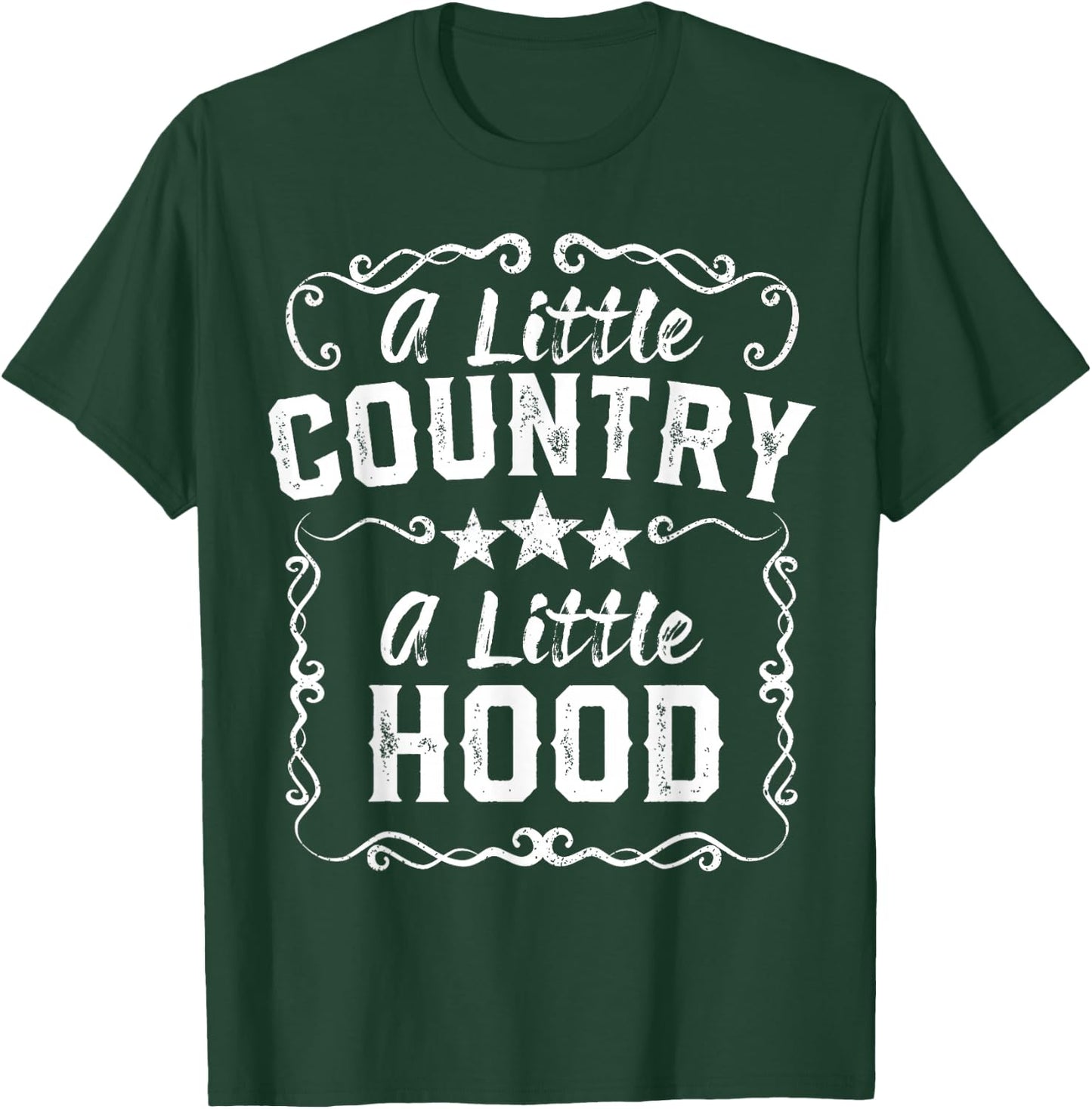 A Little Bit Country A Little Bit Hood Music Concert Gift T-Shirt - T-Shirt | Forest