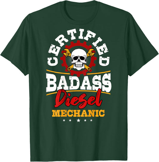 Diesel Mechanic Gifts Design On Back T-Shirt - T-Shirt | Forest