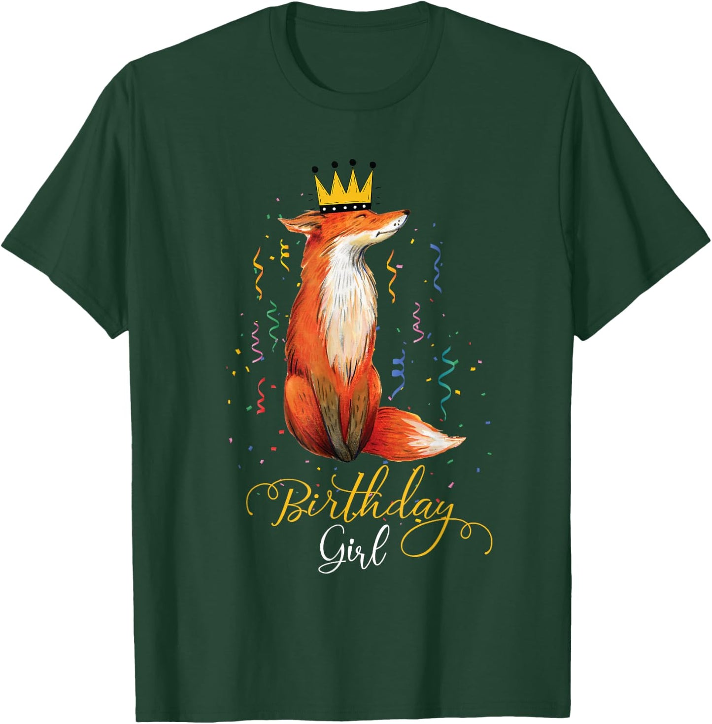 girls animal Lovers Birthday Girl Fox Themed B-day Party T-Shirt - T-Shirt | Forest